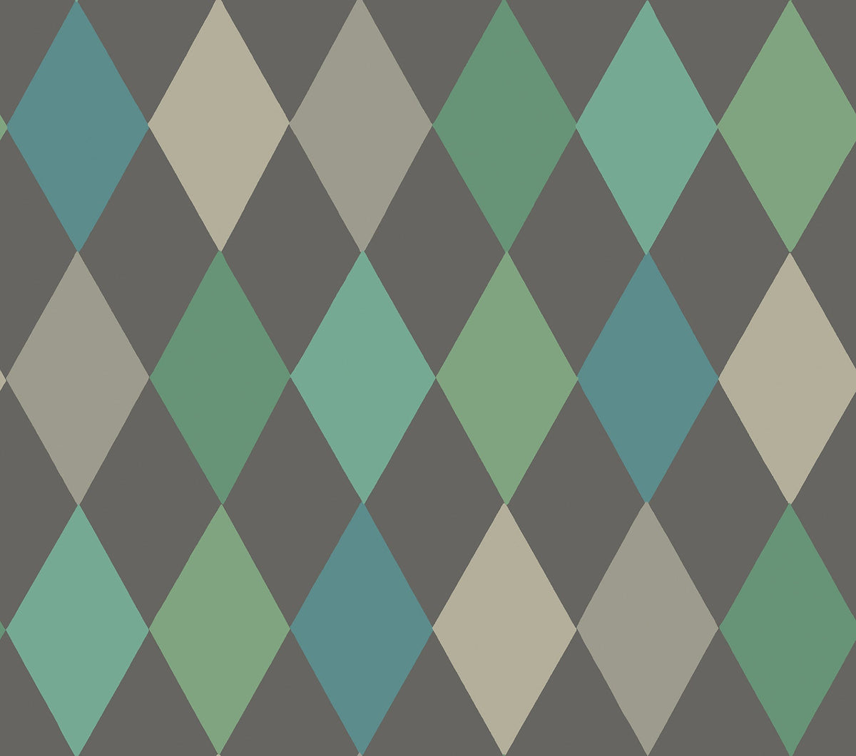 Cole & Son Punchinello – Viridian & Petrol on Charcoal (103/2007)
