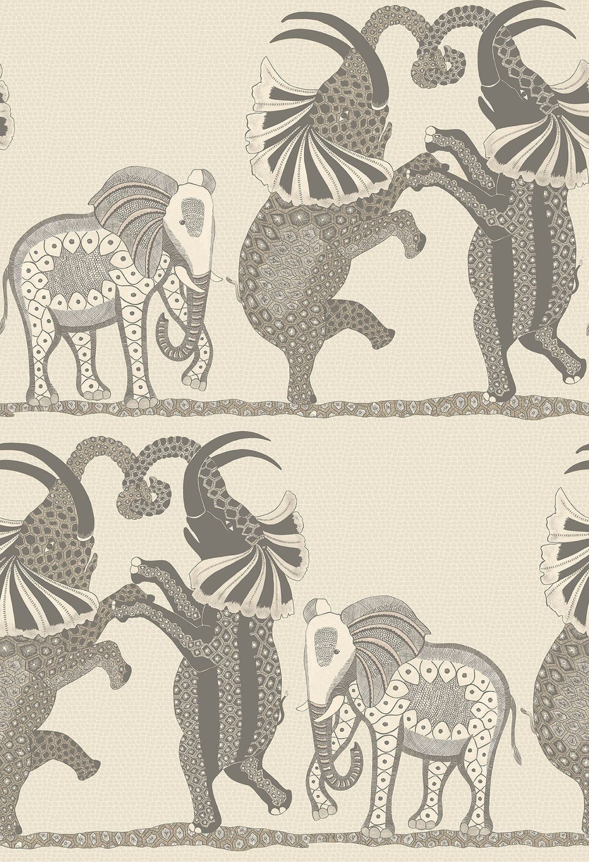Cole & Son Safari Dance Tapete Parchment & Soot on Stone (109/8037)