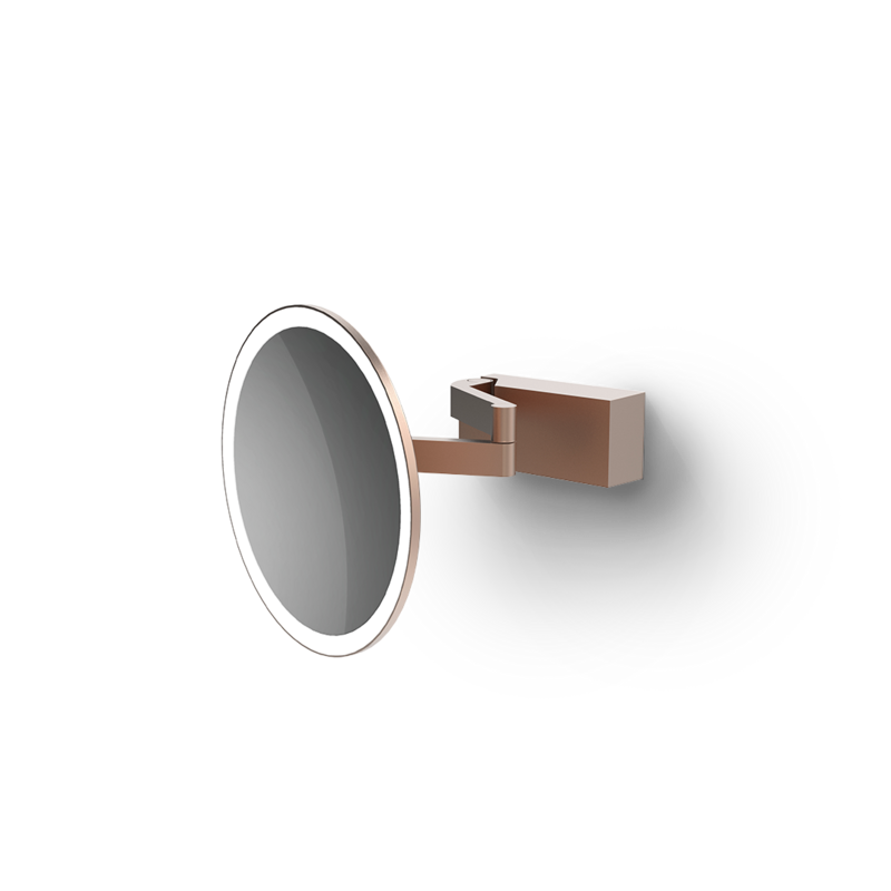 Decor Walther VISION R 5X Wandkosmetikspiegel beleuchtet – Kupfer Matt PVD - 5-fache Vergrößerung – Art. 0123115