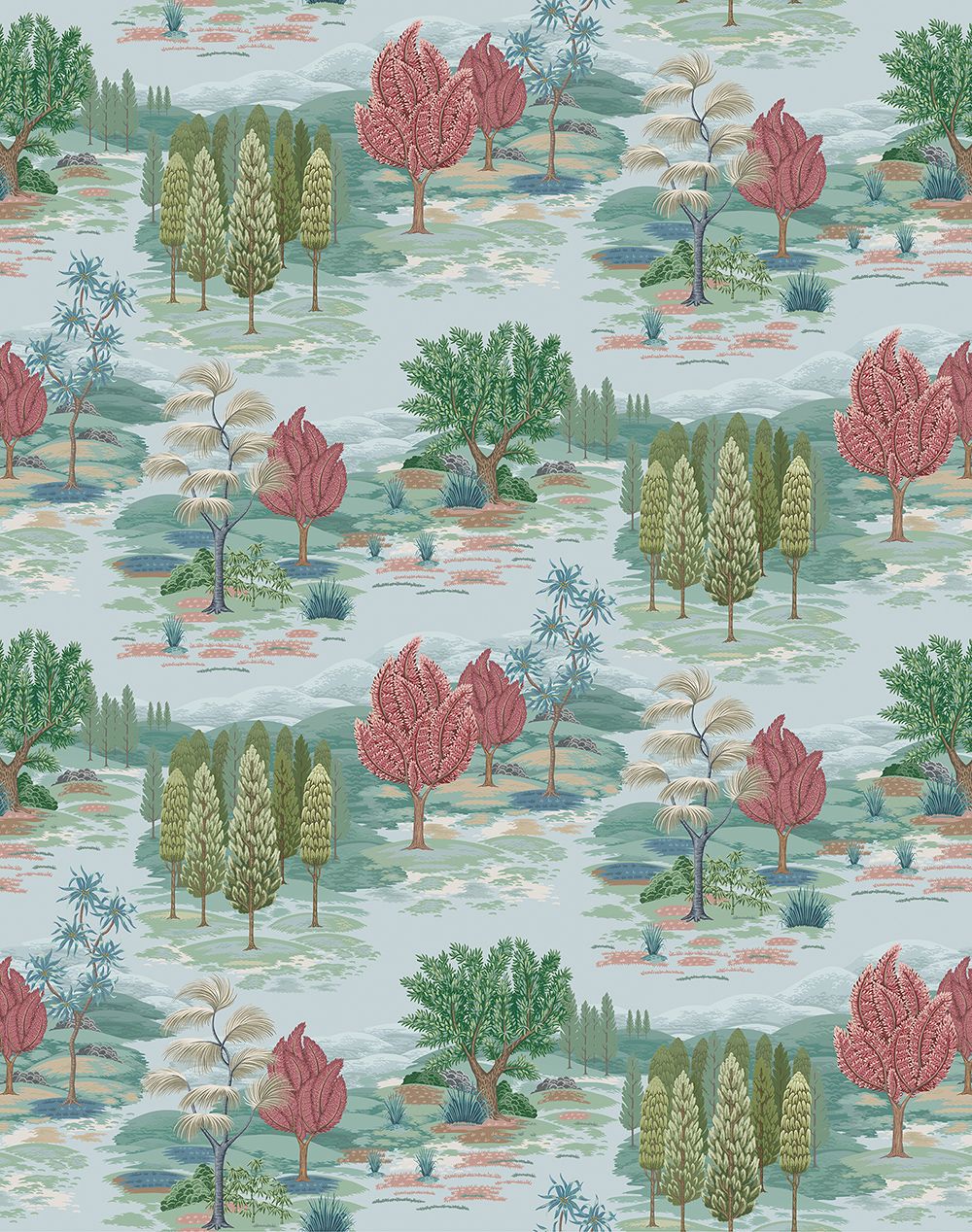 Osborne & Little Monteverde – Stoff – F8021-03 – Aqua / Blush