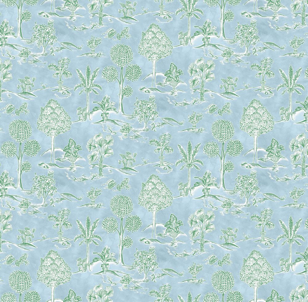 Osborne & Little Karuna – Stoff – F8023-03 – Sky / Leaf