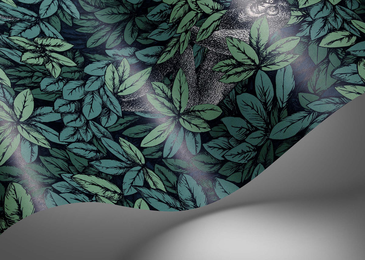Cole & Son Fornasetti Foglie e Scimmie Viridian – Raumansicht