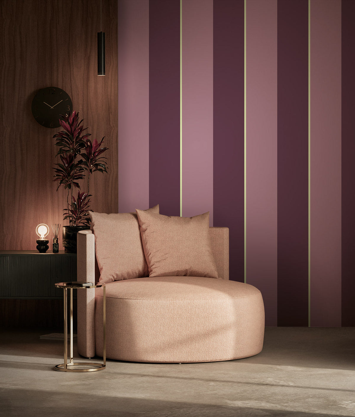 KEK Amsterdam Bold Stripes FU-014 Designertapete im Wohnraum