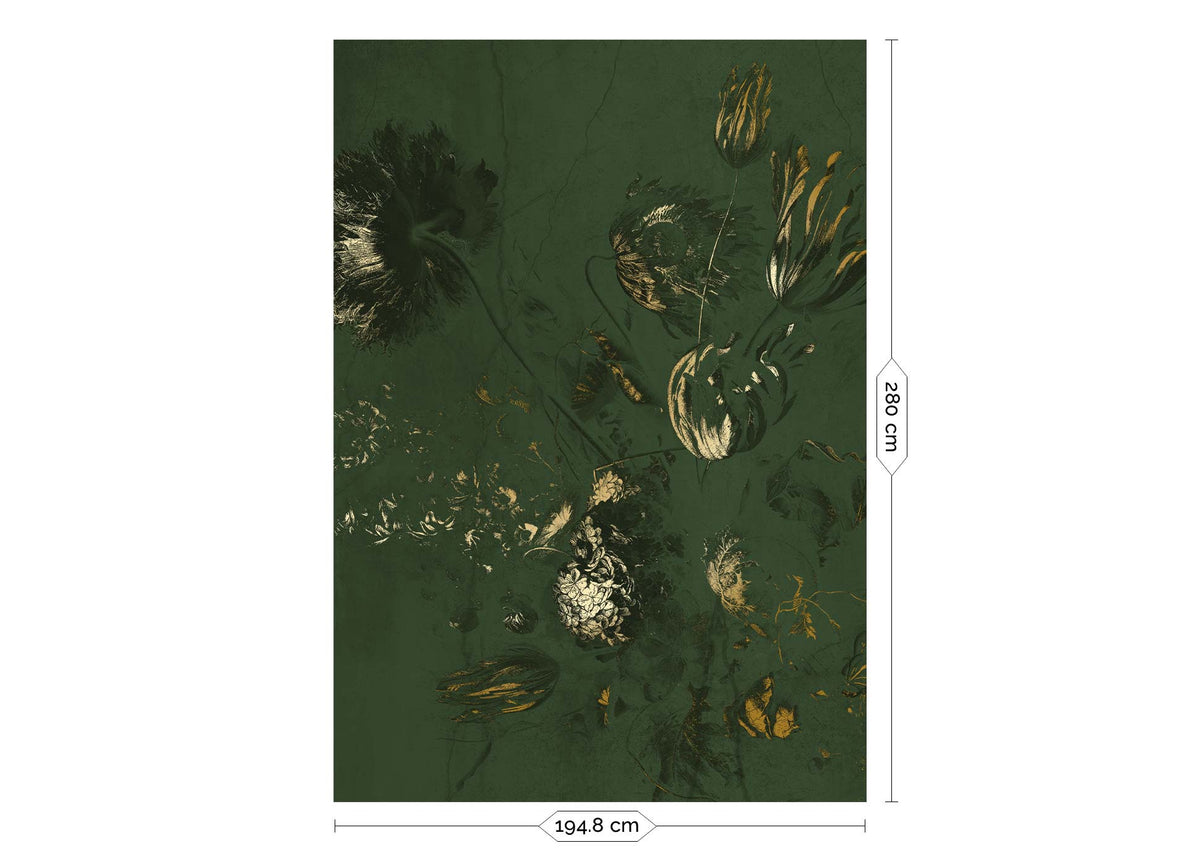 KEK Amsterdam Fresco Flowers Gold Grün Motivansicht