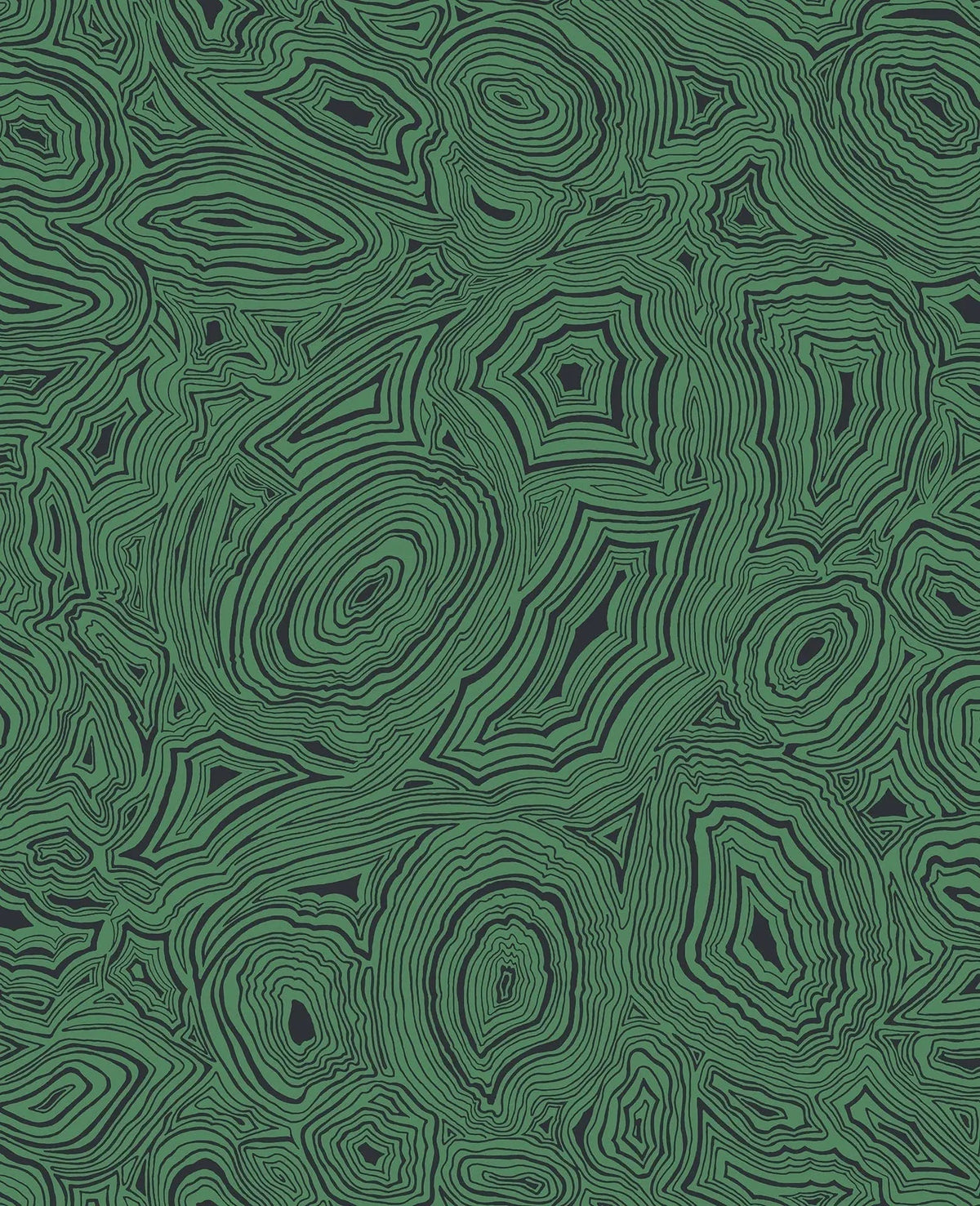 Cole & Son Fornasetti Malachite Tapete Emerald & Black, 114/17035