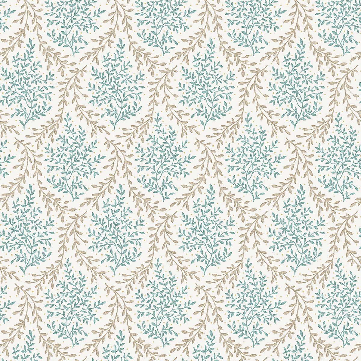 Nina Campbell Bedgebury – Stoff – NCF4534-05 – Aqua / Beige
