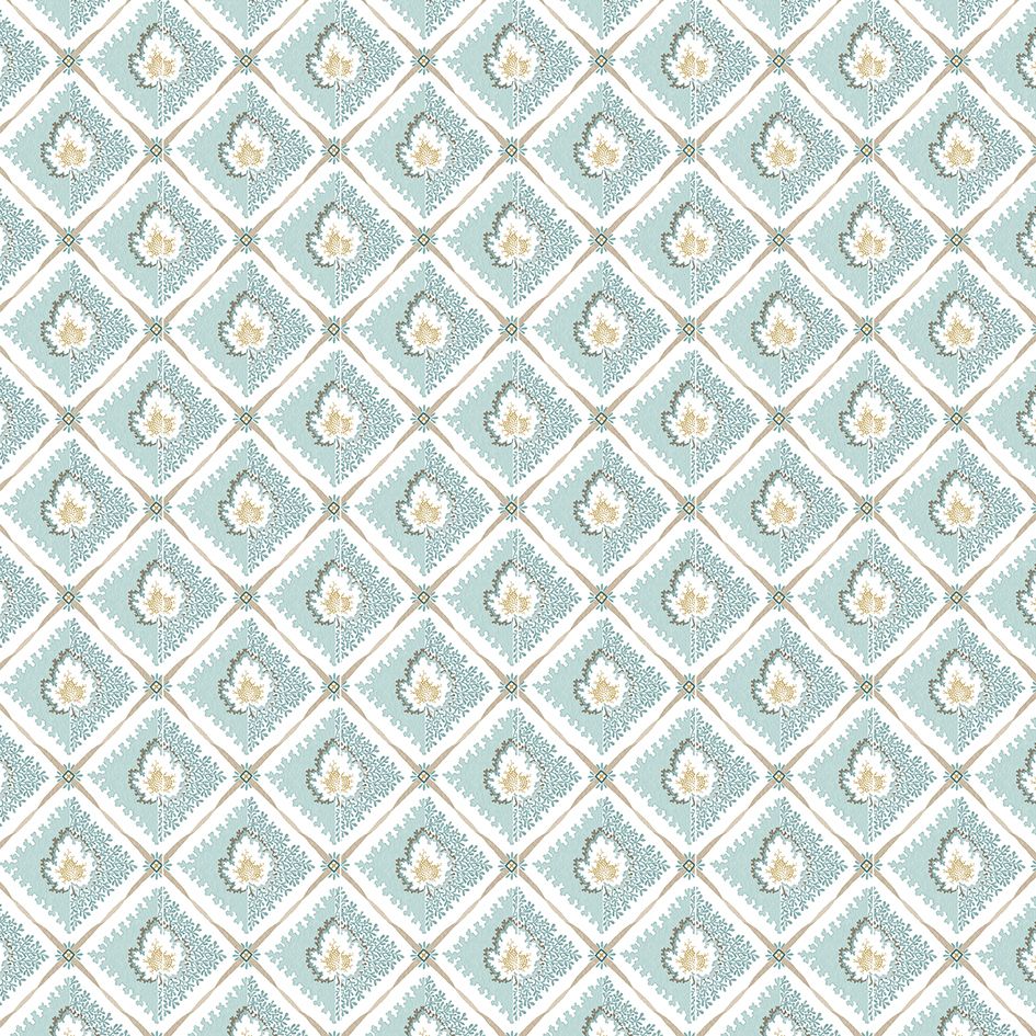 Nina Campbell Elsie – Stoff – NCF4555-01 – Aqua
