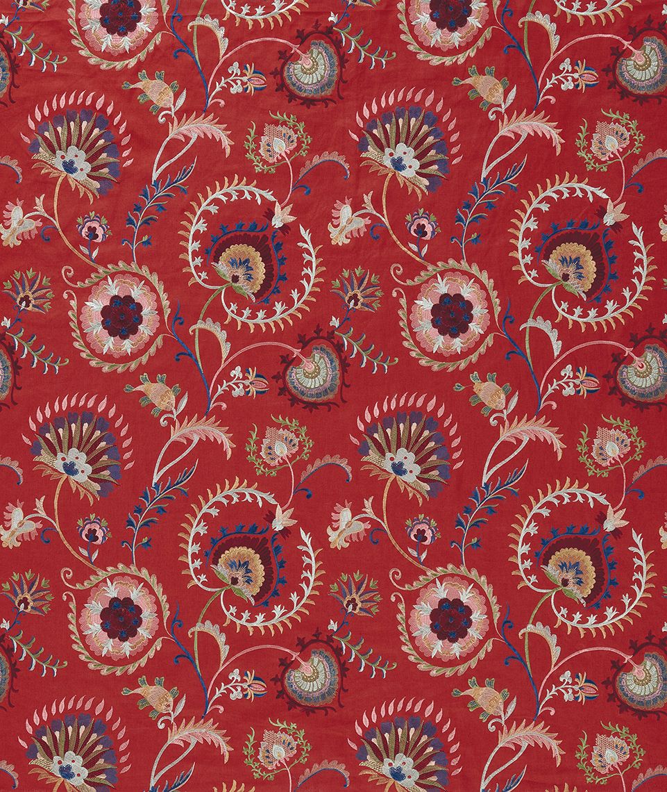 Nina Campbell Mandana – Stoff – NCF4560-02 – Red / Blue / Multi