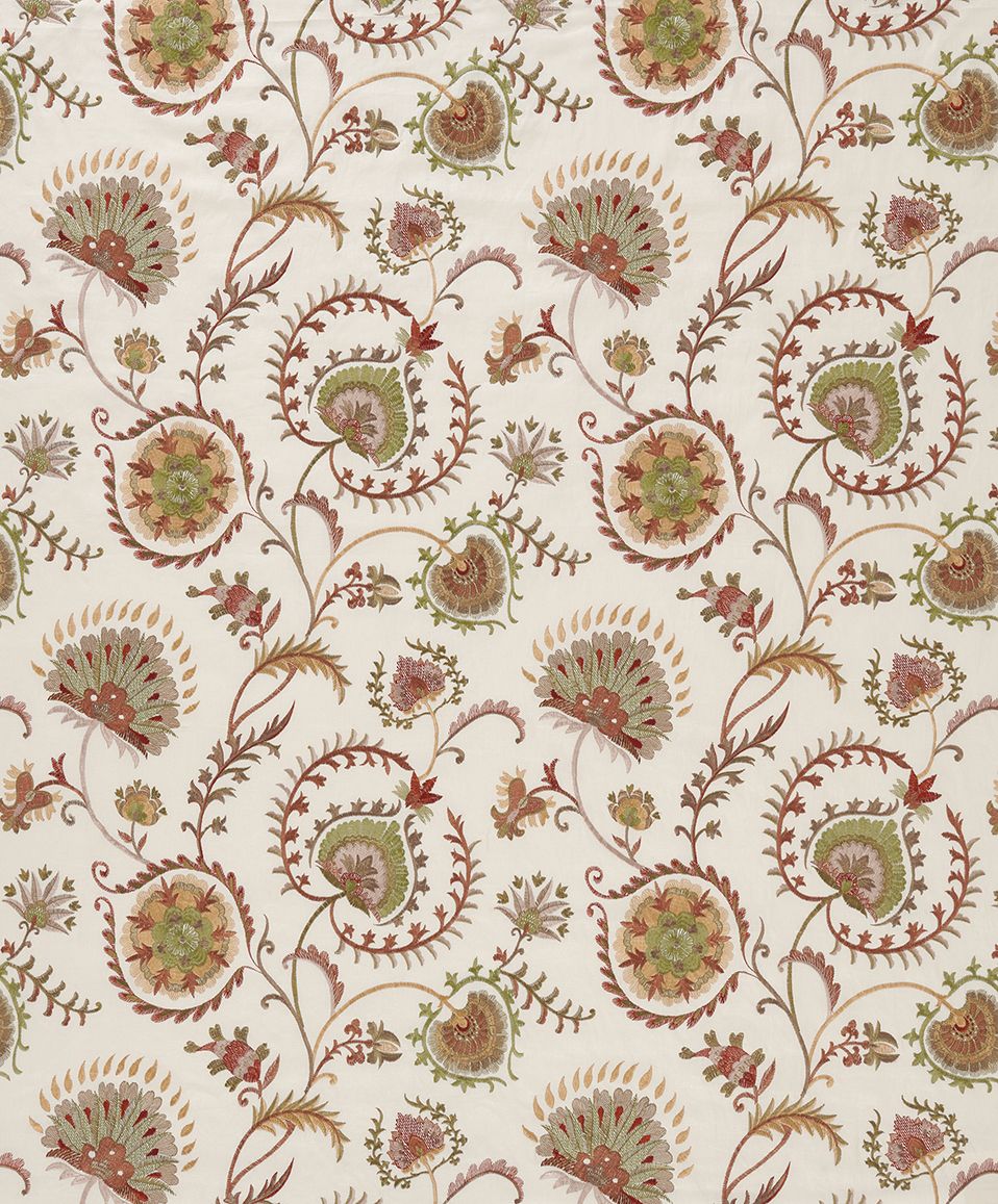 Nina Campbell Mandana – Stoff – NCF4560-03 – Sage / Russet / Ivory