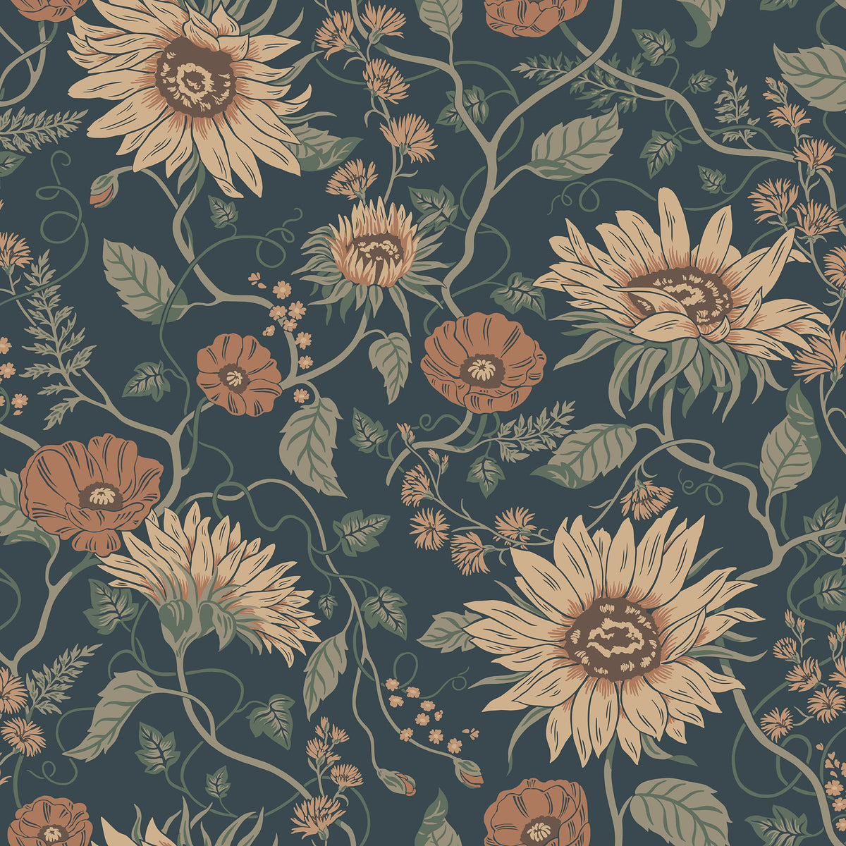 Sandberg Solveig Midnight Blue S10480 – Tapetenmuster