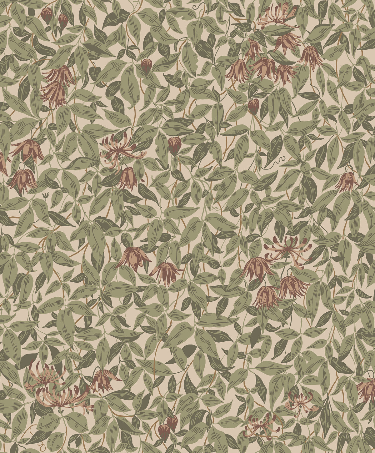 Sandberg Linnea Burgundy S10557 – Tapetenmuster