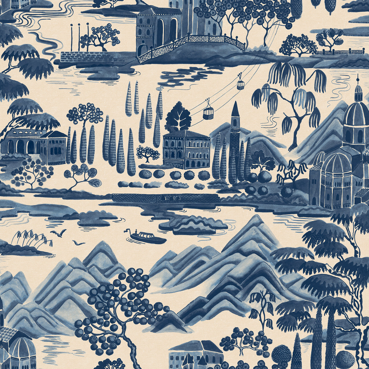 Sandberg Lake Como Blue S10688 – Tapetenmuster