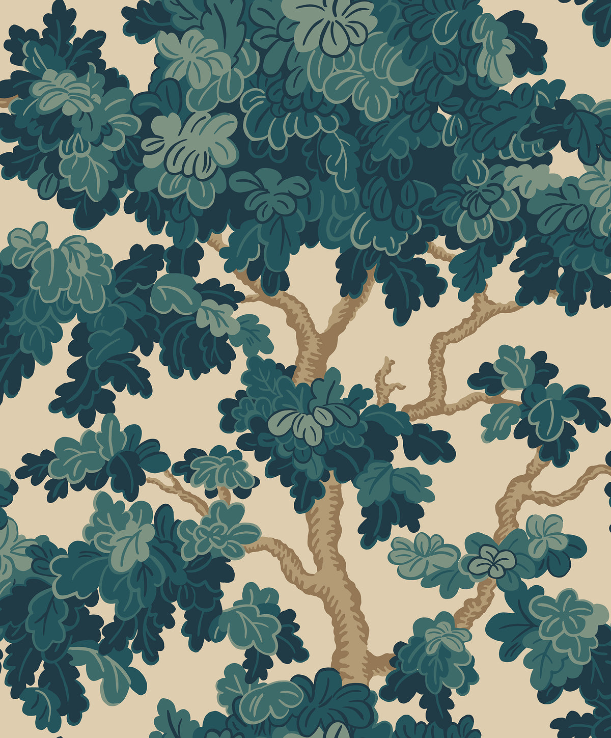 Sandberg Eken Teal S10789 – Tapetenmuster