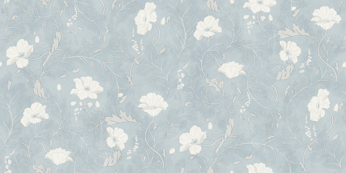 Sandberg Poppy Light Blue S11008 – Tapetenmuster