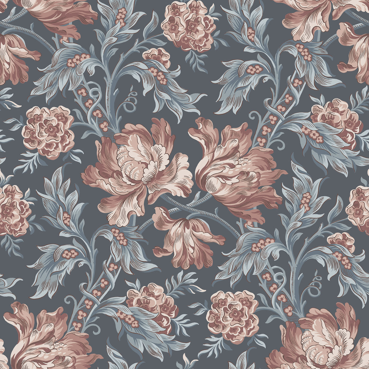 Sandberg Amelia Indigo Blue S10253 – Tapetenmuster