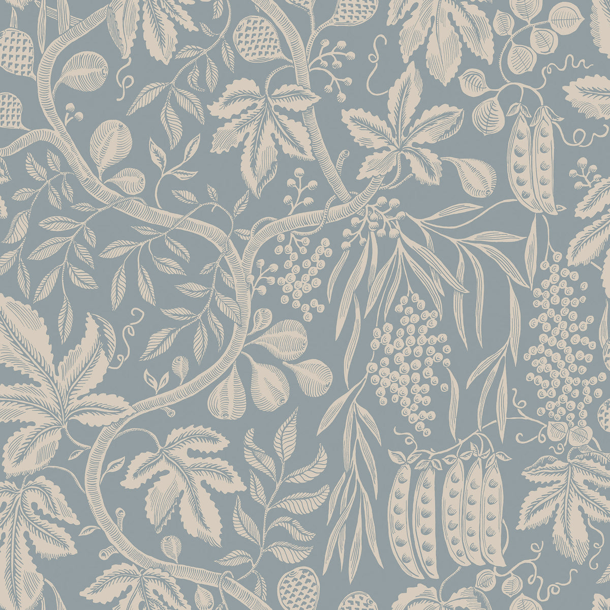 Sandberg Fig Garden Misty Blue S10260 – Tapetenmuster