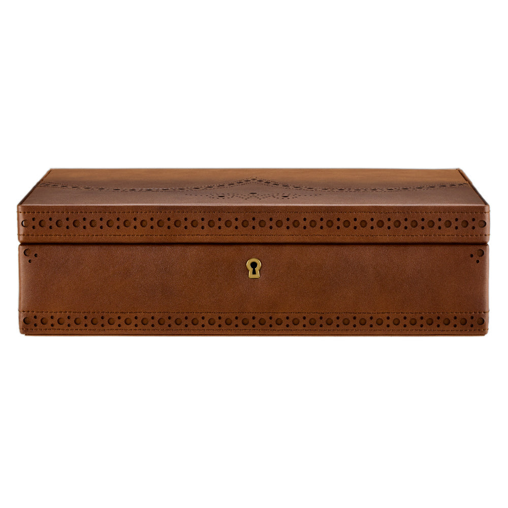 WOLF 1834 – Brogue Uhrenbox für 10 Uhren – Braun patiniert – Art. 441006 – Ansicht 1