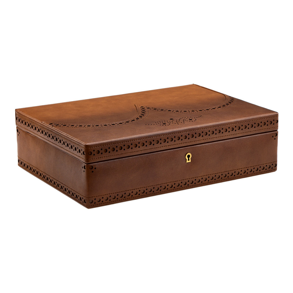 WOLF 1834 – Brogue Uhrenbox für 10 Uhren – Braun patiniert – Art. 441006 – Ansicht 2