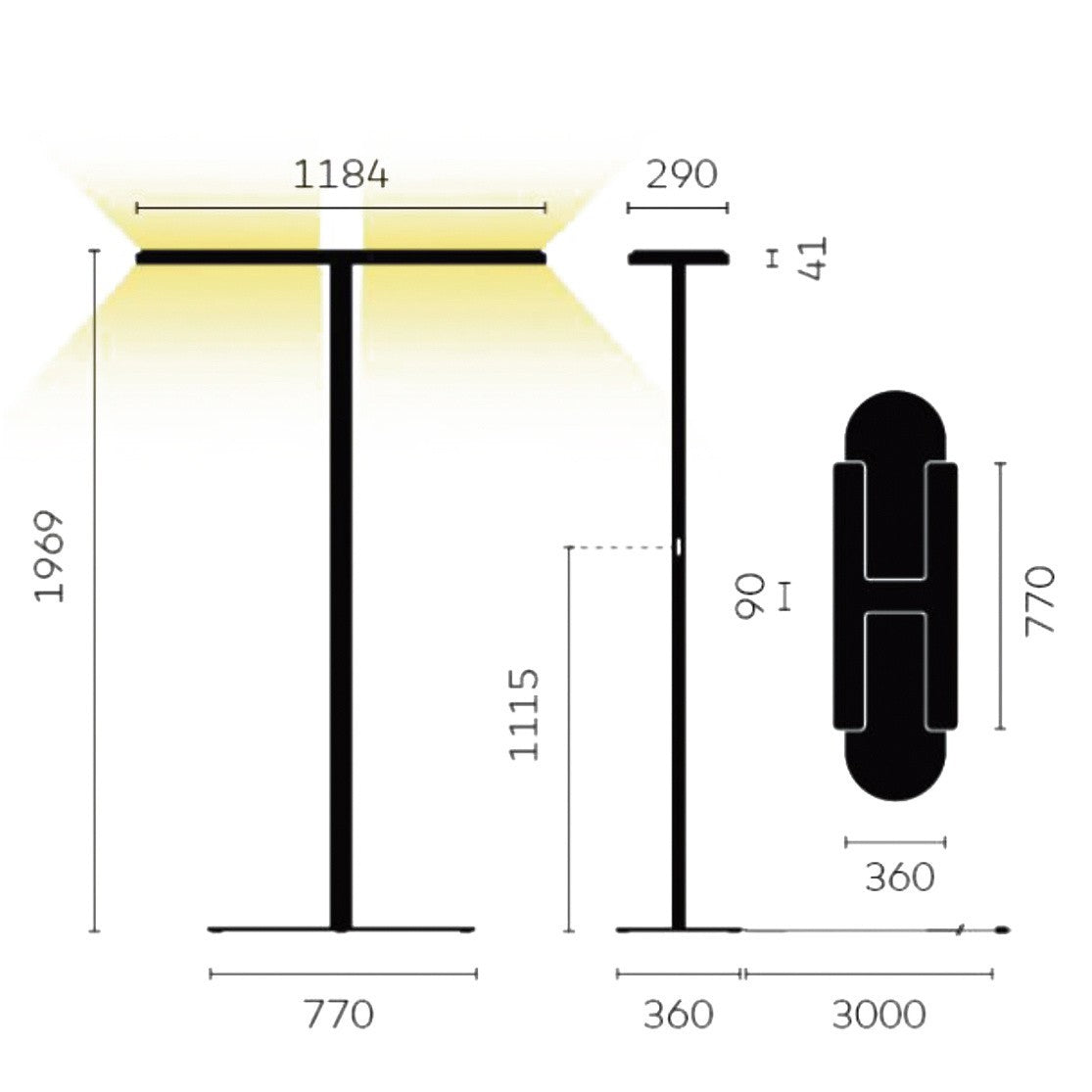 Belux - Kido LED Stehleuchte mit Doppelkopf-Stehlampe-Belux-TOJU Interior -