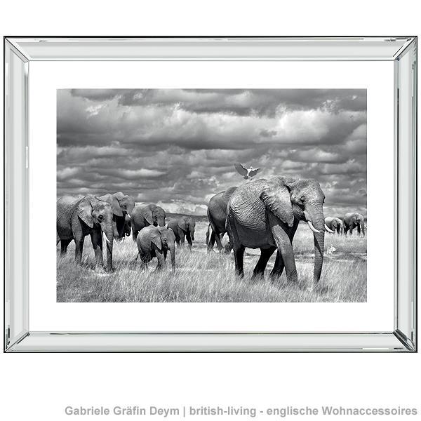 Brookpace Fine Art - Elephants of Kenya-Wandbild-Brookpace Lascelles-Manhattan / Spiegelrahmen-TOJU Interior