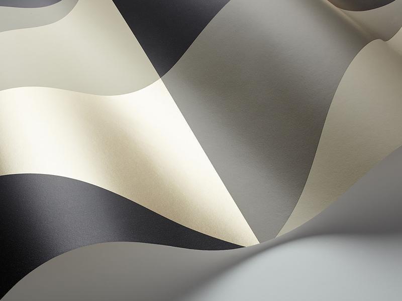 Cole and Son - Tapete Apex Grand Wallpaper-Tapeten-Cole & Son-Grey & Charcoal & Metallic Gilver S105/10043-TOJU Interior
