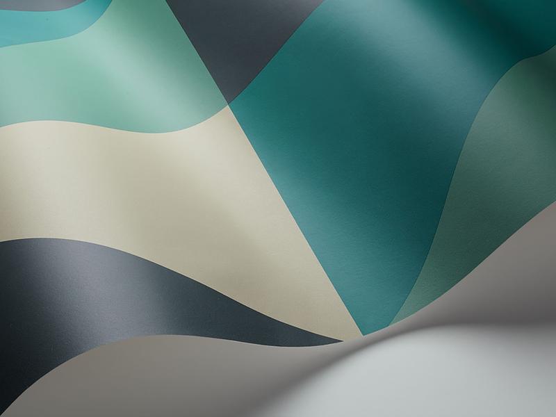 Cole and Son - Tapete Apex Grand Wallpaper-Tapeten-Cole & Son-Viridian & Petrol & Ink S105/10045-TOJU Interior