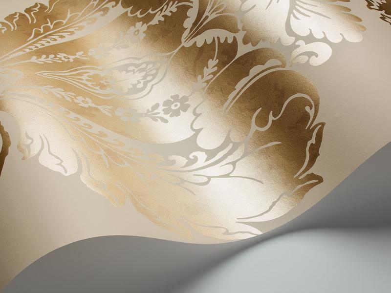 Cole and Son - Tapete Baudelaire Wallpaper-Tapeten-Cole & Son-Metallic Gold on Taupe S94/1003-TOJU Interior