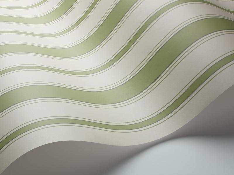 Cole and Son - Tapete Cambridge Stripe Wallpaper-Tapeten-Cole & Son-Olive Green-TOJU Interior
