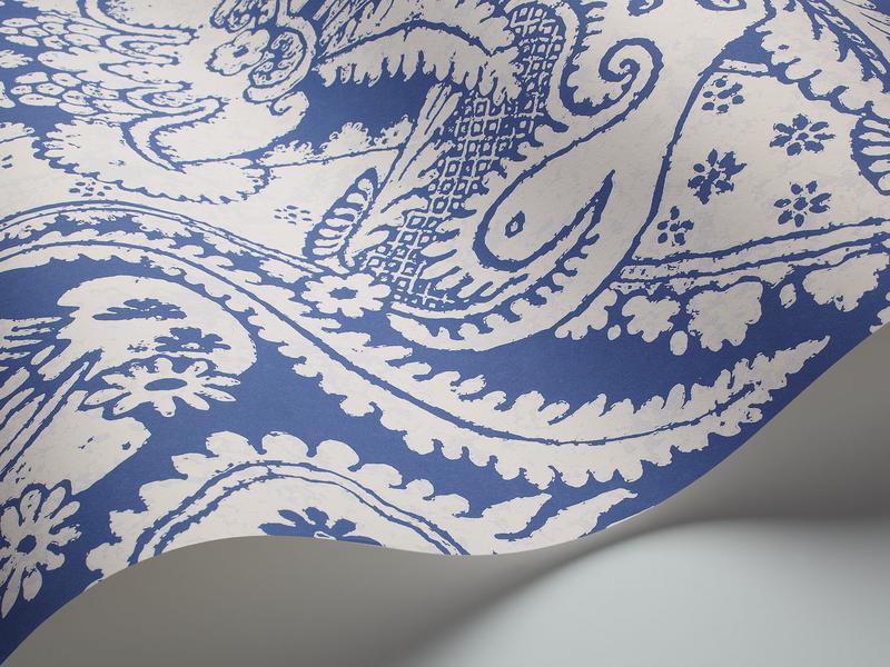 Cole and Son - Tapete Chatterton Wallpaper-Tapeten-Cole & Son-White on Hyacinth Blue S94/2012-TOJU Interior