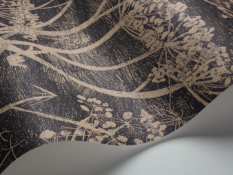 Cole and Son - Tapete Cow Parsley Wallpaper-Tapeten-Cole & Son-Linen & Charcoal-TOJU Interior