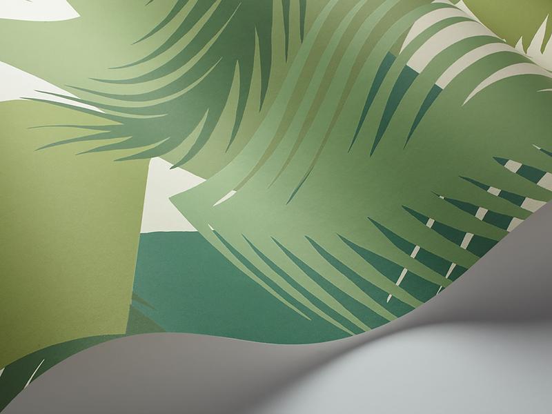 Cole and Son - Tapete Deco Palm Wallpaper-Tapeten-Cole & Son-Leaf Greens on Cream S105/8037-TOJU Interior
