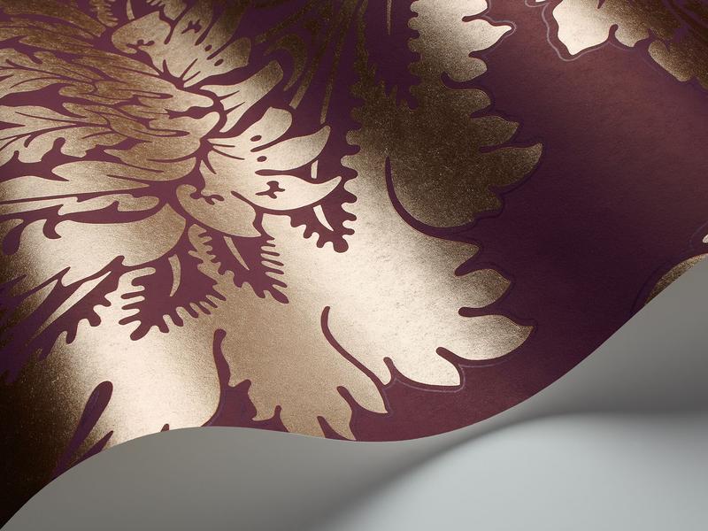 Cole and Son - Tapete Hovingham Wallpaper-Tapeten-Cole & Son-Metallic Gilver on Mulbarry S88/2009-TOJU Interior