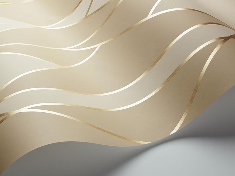 Cole and Son - Tapete Oblique Wallpaper-Tapeten-Cole & Son-Sand & Metallic Gold S105/11047-TOJU Interior