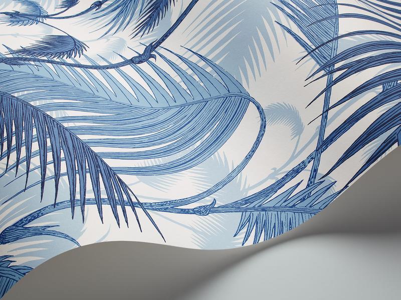 Cole and Son - Tapete Palm Jungle Wallpaper-Tapete-Cole & Son-Hyacinth on White S95/1005-TOJU Interior