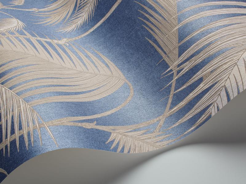 Cole and Son - Tapete Palm Jungle Wallpaper-Tapete-Cole & Son-Metallic Silver & Linen on Hyacinth S95/1006-TOJU Interior