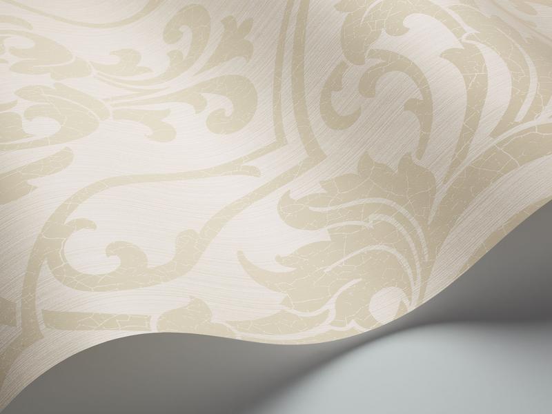 Cole and Son - Tapete Petersburg Damask Wallpaper-Tapeten-Cole & Son-Parchment on White S88/8036-TOJU Interior