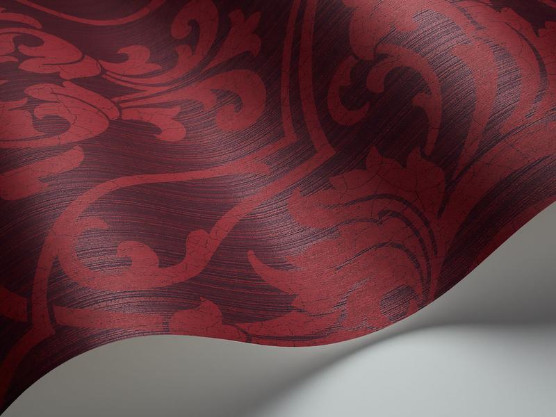 Cole and Son - Tapete Petersburg Damask Wallpaper-Tapeten-Cole & Son-Red on Ink S88/8035-TOJU Interior