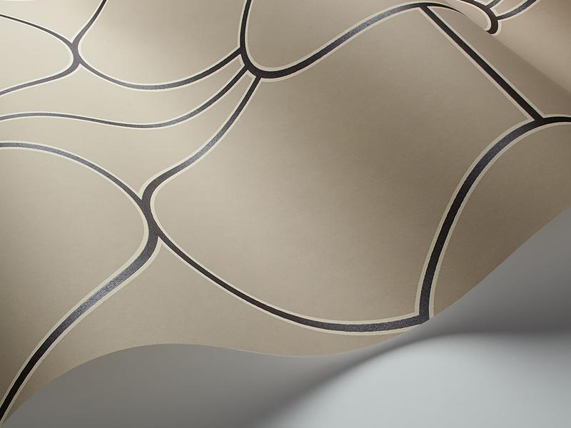 Cole and Son - Tapete Riviera Wallpaper-Tapeten-Cole & Son-Charcoal on Linen S105/6028-TOJU Interior