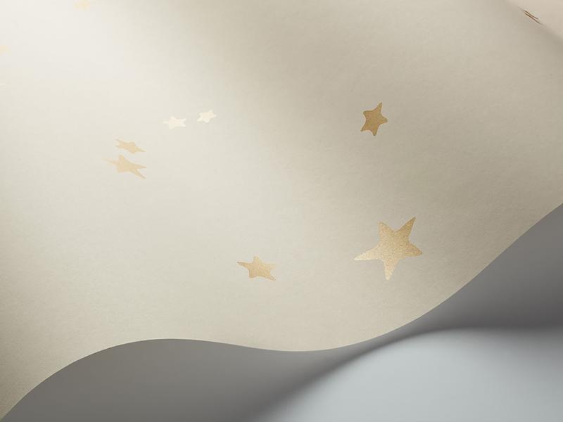 Cole and Son - Tapete Stars Wallpaper-Tapeten-Cole & Son-Metallic Gold on Linen S103/3014-TOJU Interior