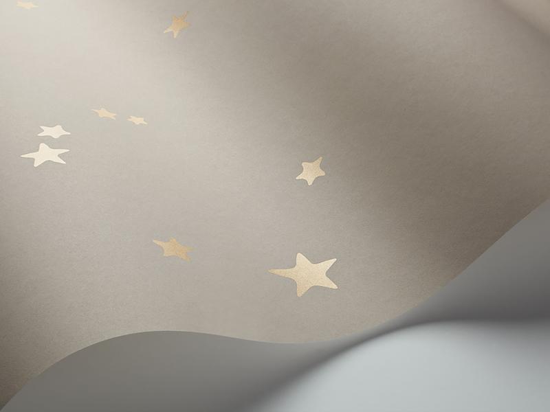 Cole and Son - Tapete Stars Wallpaper-Tapeten-Cole & Son-Metallic Gold on Taupe S103/3013-TOJU Interior