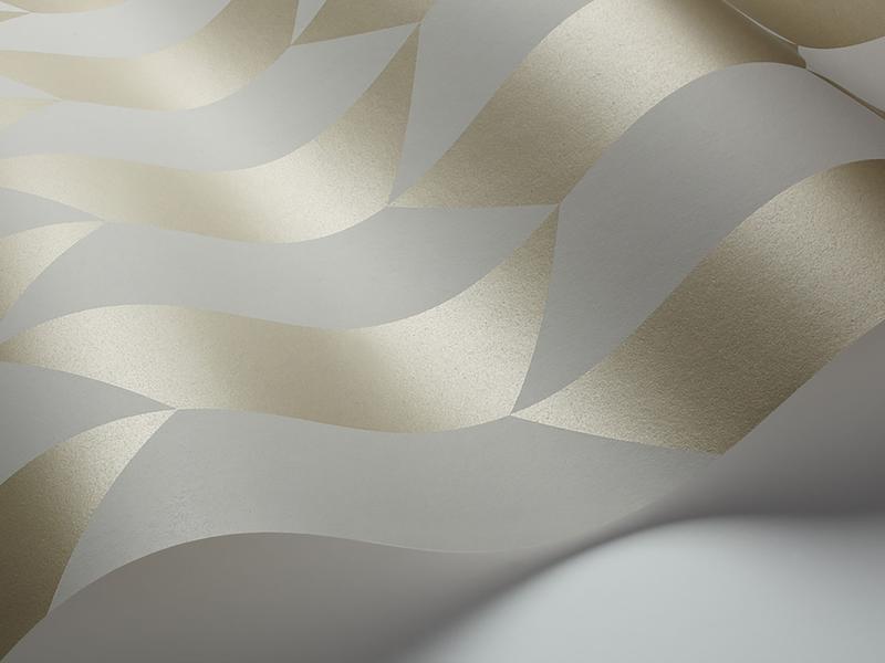 Cole and Son - Tapete Tile Wallpaper-Tapeten-Cole & Son-Metallic Gilver & Grey S105/12053-TOJU Interior