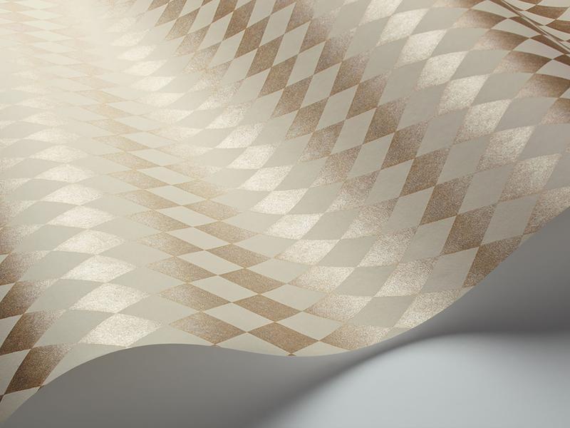 Cole and Son - Tapete Titania Wallpaper-Tapeten-Cole & Son-Metallic Gold on Cream S103/14060-TOJU Interior