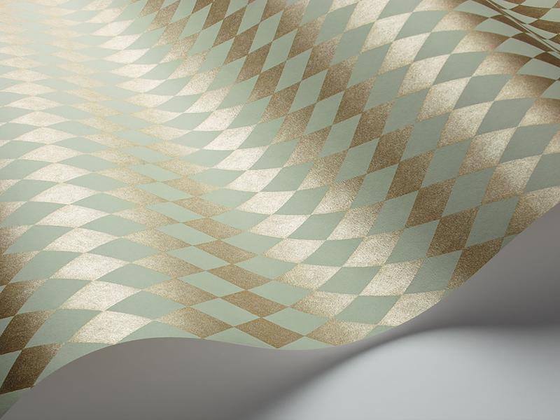 Cole and Son - Tapete Titania Wallpaper-Tapeten-Cole & Son-Metallic Gold on Duck Egg S103/14061-TOJU Interior