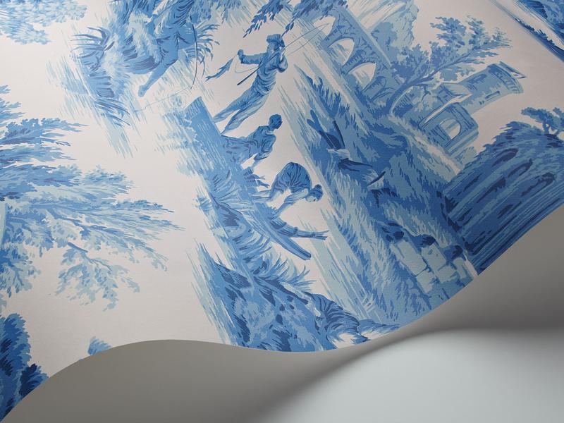 Cole and Son - Tapete Villandry Wallpaper-Tapeten-Cole & Son-China Blue on Chalk S99/1001-TOJU Interior
