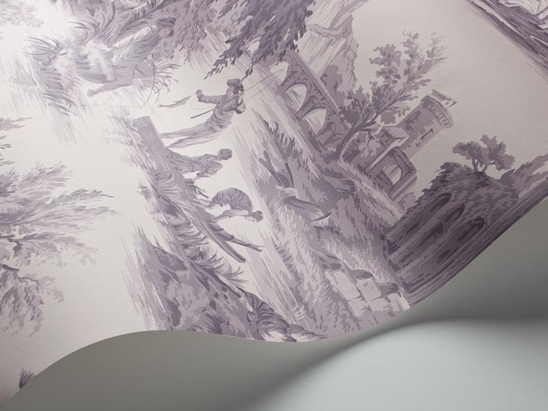 Cole and Son - Tapete Villandry Wallpaper-Tapeten-Cole & Son-Pile Violet on Dove S99/1002-TOJU Interior