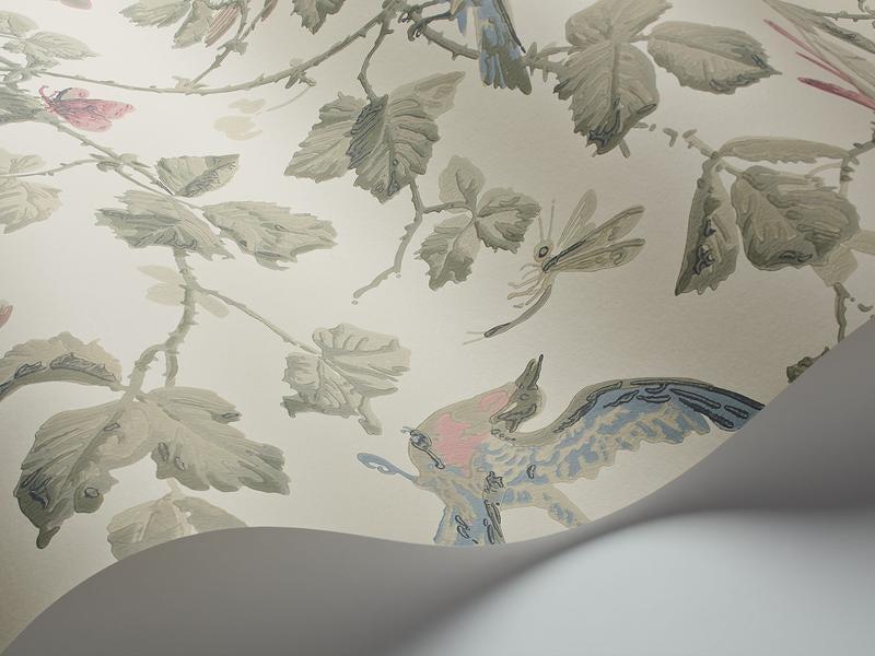 Cole and Son - Tapete Winter Birds Wallpaper-Tapeten-Cole & Son-Rose & Old Olive on Cream S100/2009-TOJU Interior