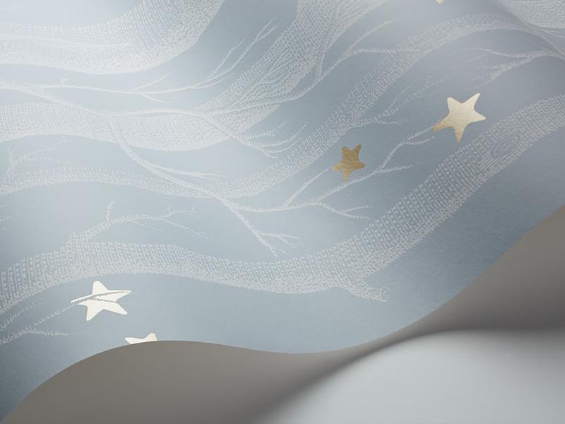 Cole and Son - Tapete Woods & Stars Wallpaper-Tapeten-Cole & Son-Powder Blue S103/11051-TOJU Interior