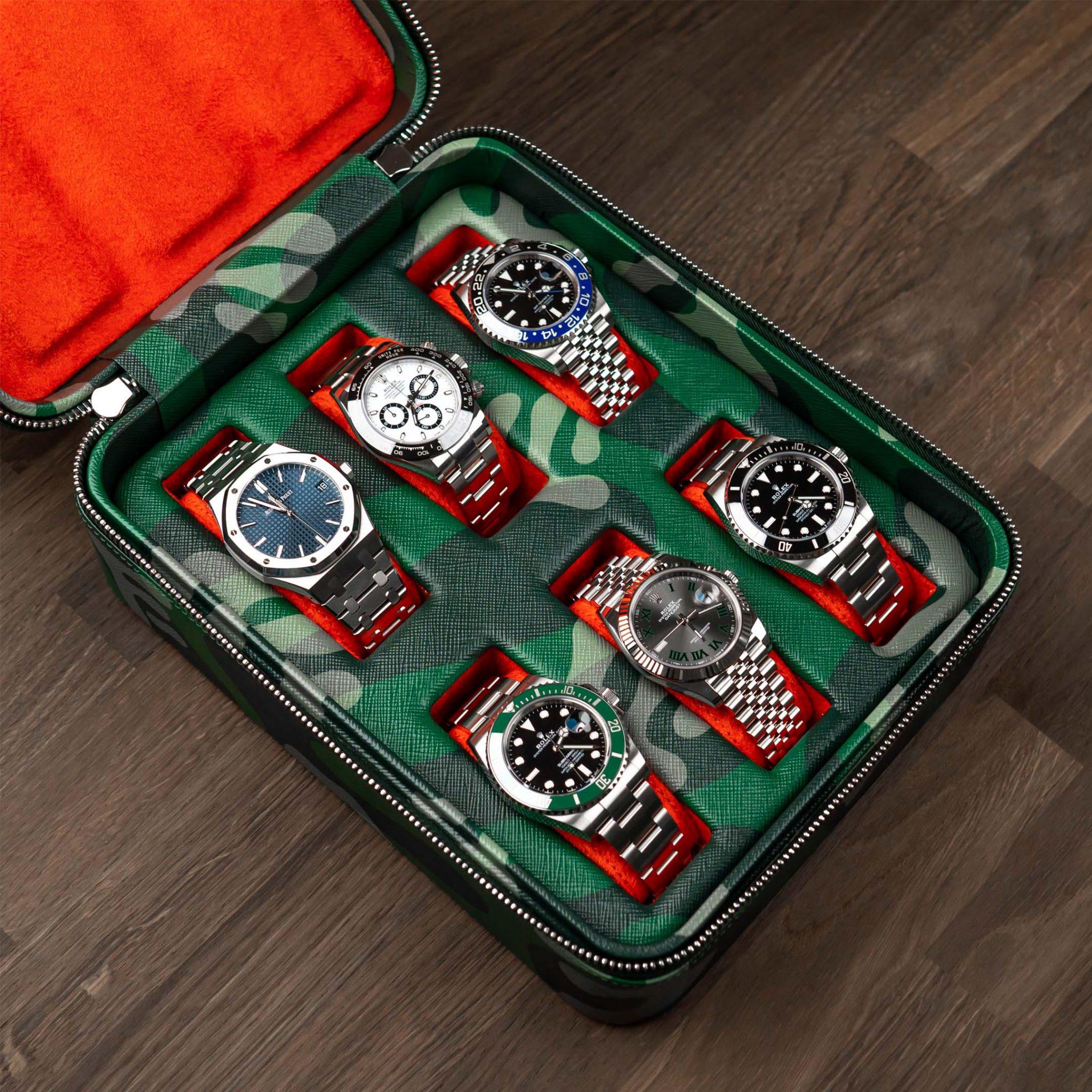 IFL Watches - Green Camo Watch Box – 6 Uhren-Uhrenbox-TOJU Interior