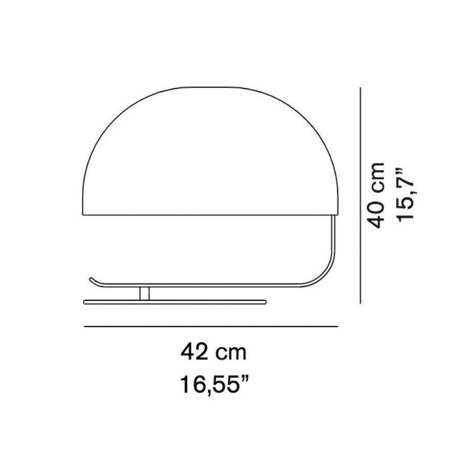 Oluce - Zanuso 275 Tischleuchte-Leuchten-Oluce-weiß/lackiert/BxH 42x40cm/Gestell nussbraun-TOJU Interior