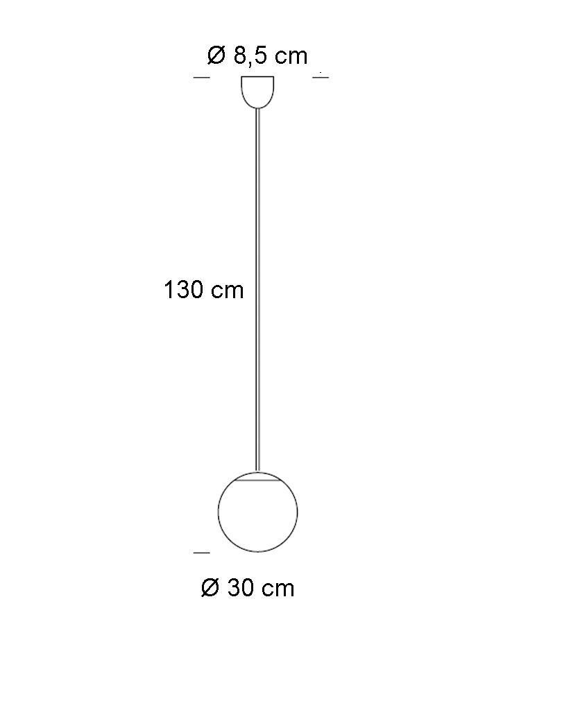 Tecnolumen - Pendelleuchte mit Opalkugel HL 99-Pendelleuchte-Tecnolumen-Chrom-30 cm-TOJU Interior -